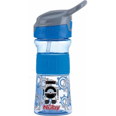Bouteille pour enfants Nuby Azzurro Tritan avec bec en silicone souple - 360 ml - À partir de 3 ans Bouteille pour enfants Nuby Azzurro Tritan avec bec en silicone souple - 360 ml - À partir de 3 ans