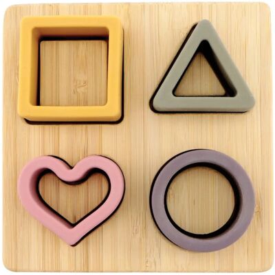 Nuby Puzzle Spiel - Silikon und Holz - 12x12x4cm - Lernformensortierer Nuby Puzzle Spiel - Silikon und Holz - 12x12x4cm - Lernformensortierer