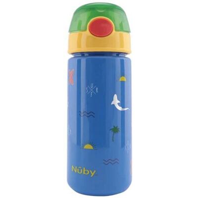 Nûby 540 ml Unisex Surf Trainingsbeker met Knop & Zacht Rietje Nûby 540 ml Unisex Surf Trainingsbeker met Knop & Zacht Rietje