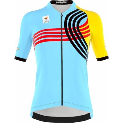 Maillot Bioracer Boic Olympics Paris 2024 - Manche courte, bleu et jaune, femme - Publicité Maillot Bioracer Boic Olympics Paris 2024 - Manche courte, bleu et jaune, femme - Publicité