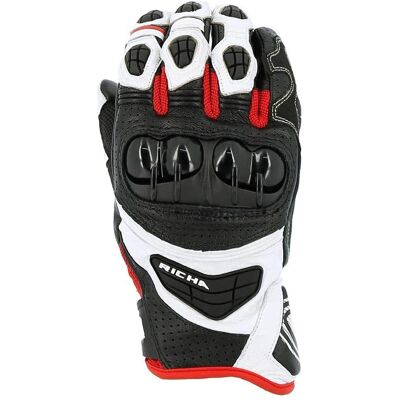 Guantes de motocicleta Richa Stealth - Negro Blanco Rojo - S Guantes de motocicleta Richa Stealth - Negro Blanco Rojo - S