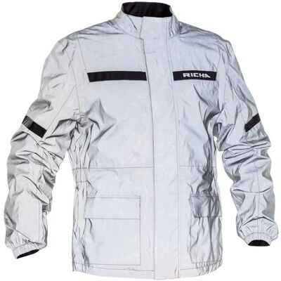 Richa Rain Flare Motorsykkel Regnjakke - Svart Sølv - 3XL Richa Rain Flare Motorsykkel Regnjakke - Svart Sølv - 3XL