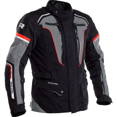 Richa Infinity 2 Pro Motorsykkel Tekstiljakke - Svart-Grå-Rød - Motorsykkel Tekstiljakke Richa Infinity 2 Pro Motorsykkel Tekstiljakke - Svart-Grå-Rød - Motorsykkel Tekstiljakke