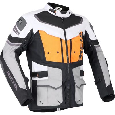 Richa Infinity 2 Adventure Wasserdichte Motorrad Textiljacke - Schwarz Grau Orange - M - unisex Richa Infinity 2 Adventure Wasserdichte Motorrad Textiljacke - Schwarz Grau Orange - M - unisex