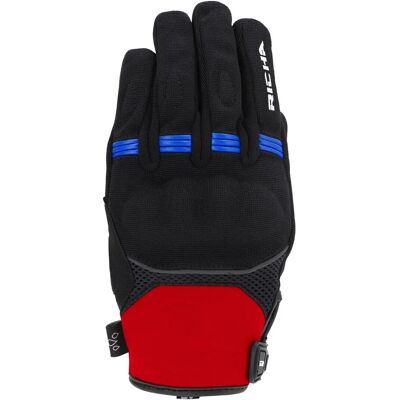 Richa Scope Waterproof Motorcycle Gloves - Black-Red-Blue - M Richa Scope Waterproof Motorcycle Gloves - Black-Red-Blue - M