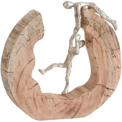 J-Line Figur Décorative Escalade - bois/aluminium - naturel/argent - Figur Décorative - Publicité J-Line Figur Décorative Escalade - bois/aluminium - naturel/argent - Figur Décorative - Publicité