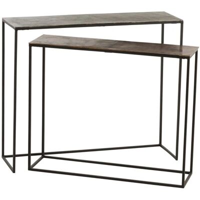 Calicosy - Juego de 2 Consolas de Aluminio - Negro Calicosy - Juego de 2 Consolas de Aluminio - Negro