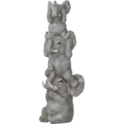 Figurine d'éléphant J-Line Entendre/Voir/Taire - Résine de poly - Gris - Publicité Figurine d'éléphant J-Line Entendre/Voir/Taire - Résine de poly - Gris - Publicité