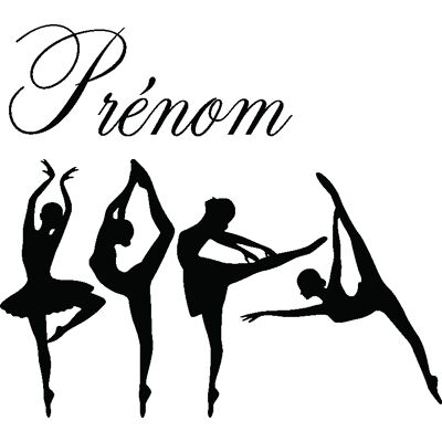 Ambiance-sticker - Prénom personnalisé 4 ballerines - Sticker - Publicité Ambiance-sticker - Prénom personnalisé 4 ballerines - Sticker - Publicité