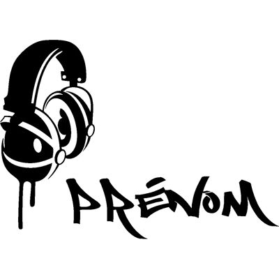 Ambiance - Sticker prénom - Prénom personnalisable - Casque design - Sticker - Publicité Ambiance - Sticker prénom - Prénom personnalisable - Casque design - Sticker - Publicité
