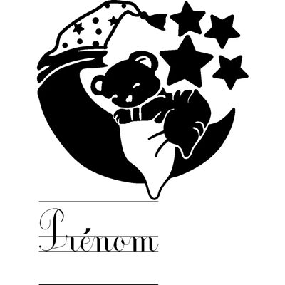 Ambiance-sticker - Sticker prénom ourson endormi - Sticker - Publicité Ambiance-sticker - Sticker prénom ourson endormi - Sticker - Publicité