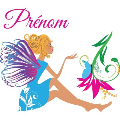 Custom - Sticker fée et fleur - Sticker - Publicité Custom - Sticker fée et fleur - Sticker - Publicité
