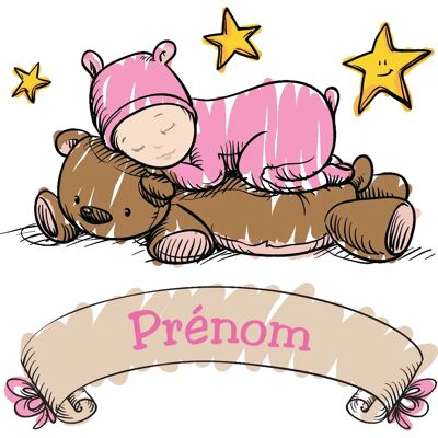 Ambiance-sticker - StickerPrénomBebe - Prénom personnalisé - bébé sur peluche - Sticker - Publicité Ambiance-sticker - StickerPrénomBebe - Prénom personnalisé - bébé sur peluche - Sticker - Publicité