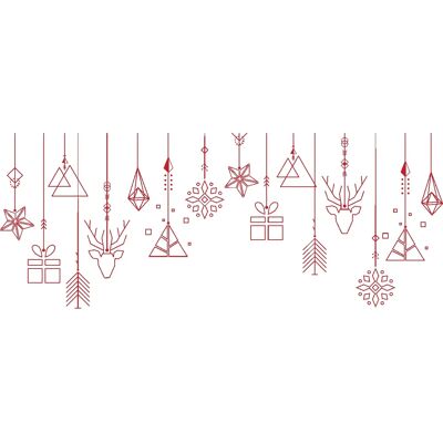 Ambiance-sticker - Noël - Rouge - Guirlande - Sticker - Publicité Ambiance-sticker - Noël - Rouge - Guirlande - Sticker - Publicité
