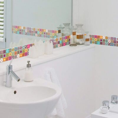 Conjunto de Adesivos de Borda de Mosaico Catarina - Banheiro, Cozinha Conjunto de Adesivos de Borda de Mosaico Catarina - Banheiro, Cozinha