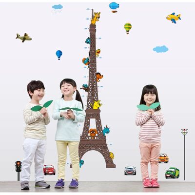 Ambiance-sticker - Toise Tour Eiffel - animaux & avions - Sticker mural - Publicité Ambiance-sticker - Toise Tour Eiffel - animaux & avions - Sticker mural - Publicité