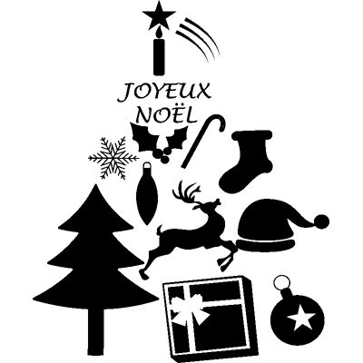 Ambiance-sticker - Noël-sapin-bougie-cadeaux - multicolore - sticker mural - Publicité Ambiance-sticker - Noël-sapin-bougie-cadeaux - multicolore - sticker mural - Publicité