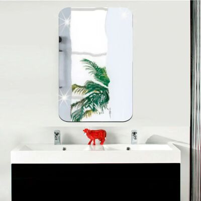 Autocollant Miroir Rectangle 42x27cm - Décoration Murale - Publicité Autocollant Miroir Rectangle 42x27cm - Décoration Murale - Publicité
