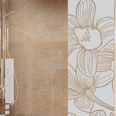 NC - Fleur d'orchidée 185x55cm - Porte de douche - Sticker - Publicité NC - Fleur d'orchidée 185x55cm - Porte de douche - Sticker - Publicité