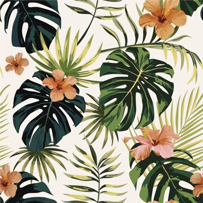 Ambiance-sticker - Sticker papier peint tropical Las Terrenas - Taille: 30x30 cm - Sticker - Publicité Ambiance-sticker - Sticker papier peint tropical Las Terrenas - Taille: 30x30 cm - Sticker - Publicité