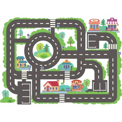 Ambiance-sticker - Sticker enfant sol anti-dérapant circuit auto - Sticker - Publicité Ambiance-sticker - Sticker enfant sol anti-dérapant circuit auto - Sticker - Publicité