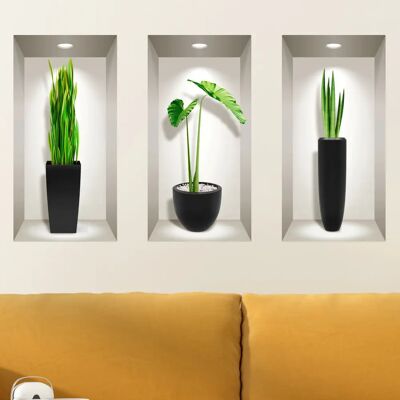 DECOR - Sticker 3D plante - Intérieur - Mur - Sticker mural - Publicité DECOR - Sticker 3D plante - Intérieur - Mur - Sticker mural - Publicité