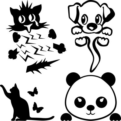 Ambiance - 4 Stickers Animaux - Pour interrupteurs - Déco - stickers - Publicité Ambiance - 4 Stickers Animaux - Pour interrupteurs - Déco - stickers - Publicité