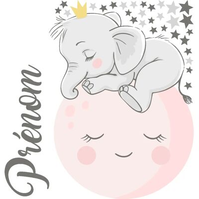 Ambiance-sticker bébé éléphant sur la lune - Sticker - Publicité Ambiance-sticker bébé éléphant sur la lune - Sticker - Publicité