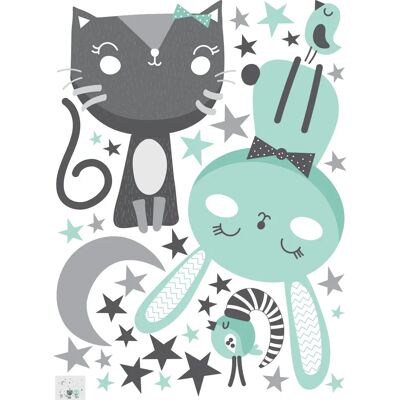 Ambiance-sticker - ChatLapinOiseaux - Multicolore - Sticker - Publicité Ambiance-sticker - ChatLapinOiseaux - Multicolore - Sticker - Publicité