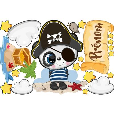 Ambiance-sticker - Panda pirate nom sticker - Personnalisable - Panda pirate - Sticker - Publicité Ambiance-sticker - Panda pirate nom sticker - Personnalisable - Panda pirate - Sticker - Publicité