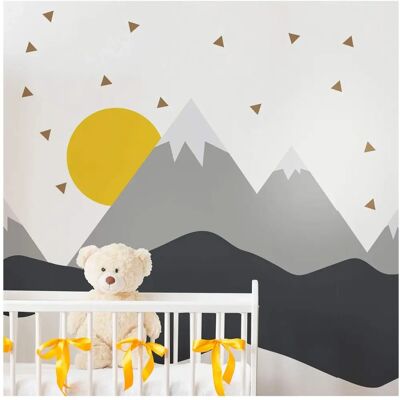Adesivo Murale Montagne Scandinave - 80x120cm Adesivo Murale Montagne Scandinave - 80x120cm