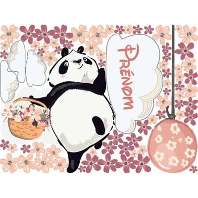Ambiance-sticker - prénom panda en balade florale - Sticker - Publicité Ambiance-sticker - prénom panda en balade florale - Sticker - Publicité