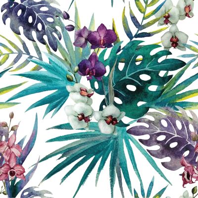 Ambiance-sticker - Sticker tropical orchid palm - Sticker mural - Publicité Ambiance-sticker - Sticker tropical orchid palm - Sticker mural - Publicité