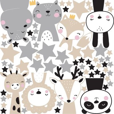 Decor - Animaux scandinaves - multicolore - Sticker mural - Publicité Decor - Animaux scandinaves - multicolore - Sticker mural - Publicité
