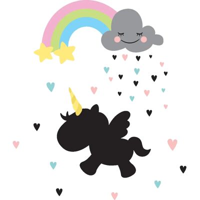 Ambiance-sticker - Ardoise licorne Cœurs - Craie blanche - Sticker - Publicité Ambiance-sticker - Ardoise licorne Cœurs - Craie blanche - Sticker - Publicité
