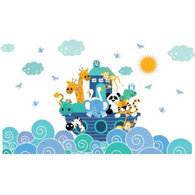 Ambiance-sticker - Stickers animaux sur les vagues du bonheur - Multicolore - Animaux stickers - Wall sticker - Publicité Ambiance-sticker - Stickers animaux sur les vagues du bonheur - Multicolore - Animaux stickers - Wall sticker - Publicité