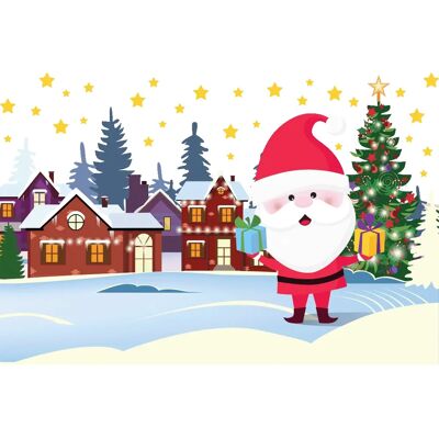 Ambiance-sticker - Père Noël dans la ville magique - Multicolored Christmas - Wall sticker - Publicité Ambiance-sticker - Père Noël dans la ville magique - Multicolored Christmas - Wall sticker - Publicité