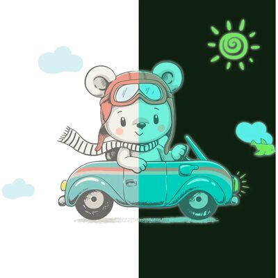 UnknownBrand - Ourson en balade automobile - sticker mural décoratif - Publicité UnknownBrand - Ourson en balade automobile - sticker mural décoratif - Publicité