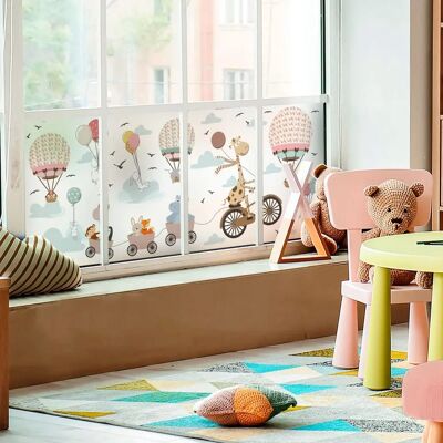 Generic Privacy Window Vinyl Sticker - 1m x 40cm - Animal & Balloon Design Generic Privacy Window Vinyl Sticker - 1m x 40cm - Animal & Balloon Design