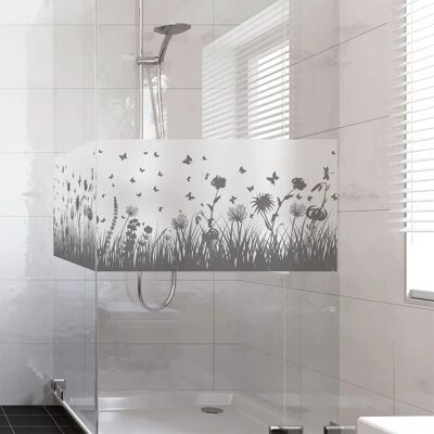 AMBIANCE STICKERS Nakładka na okno Prywatność Kwiaty i Motyle - 100x40cm AMBIANCE STICKERS Nakładka na okno Prywatność Kwiaty i Motyle - 100x40cm