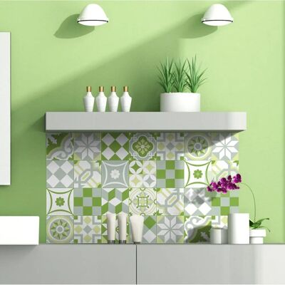 Ambiance-Live Green Tile Stickers - Wall Decor for Kitchen & Bathroom Ambiance-Live Green Tile Stickers - Wall Decor for Kitchen & Bathroom
