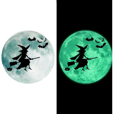 Ambiance-sticker - Halloween Moon Witch Bats - Stickers - Publicité Ambiance-sticker - Halloween Moon Witch Bats - Stickers - Publicité