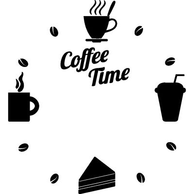 Generic - Coffee Time Clock - Sticker clock - Publicité Generic - Coffee Time Clock - Sticker clock - Publicité