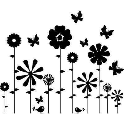 Ambiance-sticker - Fleurs papillons oiseaux - Sticker - Publicité Ambiance-sticker - Fleurs papillons oiseaux - Sticker - Publicité