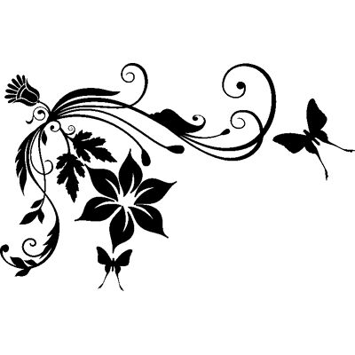 Ambiance-sticker - Fleurs papillons baroque - Stickers muraux - Publicité Ambiance-sticker - Fleurs papillons baroque - Stickers muraux - Publicité