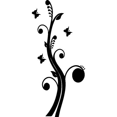 Ambiance-sticker - Sticker plante ondulée et papillons - Sticker - Publicité Ambiance-sticker - Sticker plante ondulée et papillons - Sticker - Publicité