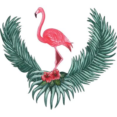 Ambiance-sticker - Flamingo in Nest - Multicolore - Autocollant - Publicité Ambiance-sticker - Flamingo in Nest - Multicolore - Autocollant - Publicité