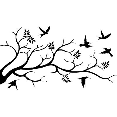 Ambiance-sticker - Colibris survolant un arbre - stickers muraux - Publicité Ambiance-sticker - Colibris survolant un arbre - stickers muraux - Publicité