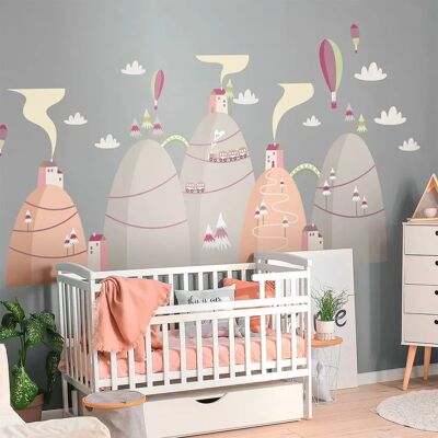 Naklejka na ścianę AMBIANCE STICKER Skandynawska góra z gorącym powietrzem - 100x150cm Naklejka na ścianę AMBIANCE STICKER Skandynawska góra z gorącym powietrzem - 100x150cm