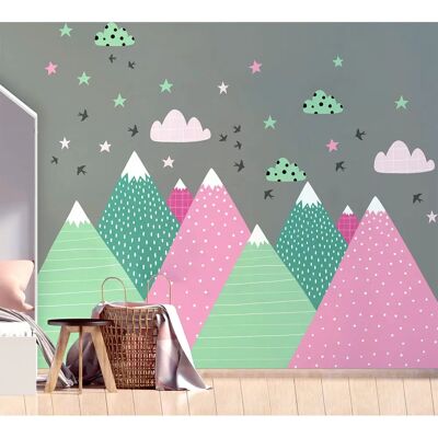 AMBIANCE STICKERS Skandinavische Berge Wandaufkleber 40x60cm AMBIANCE STICKERS Skandinavische Berge Wandaufkleber 40x60cm